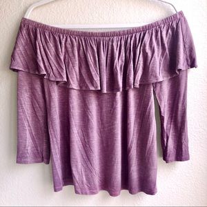 4/$20🛍 AEO Off The Shoulder 3/4 Sleeve Purple Top
